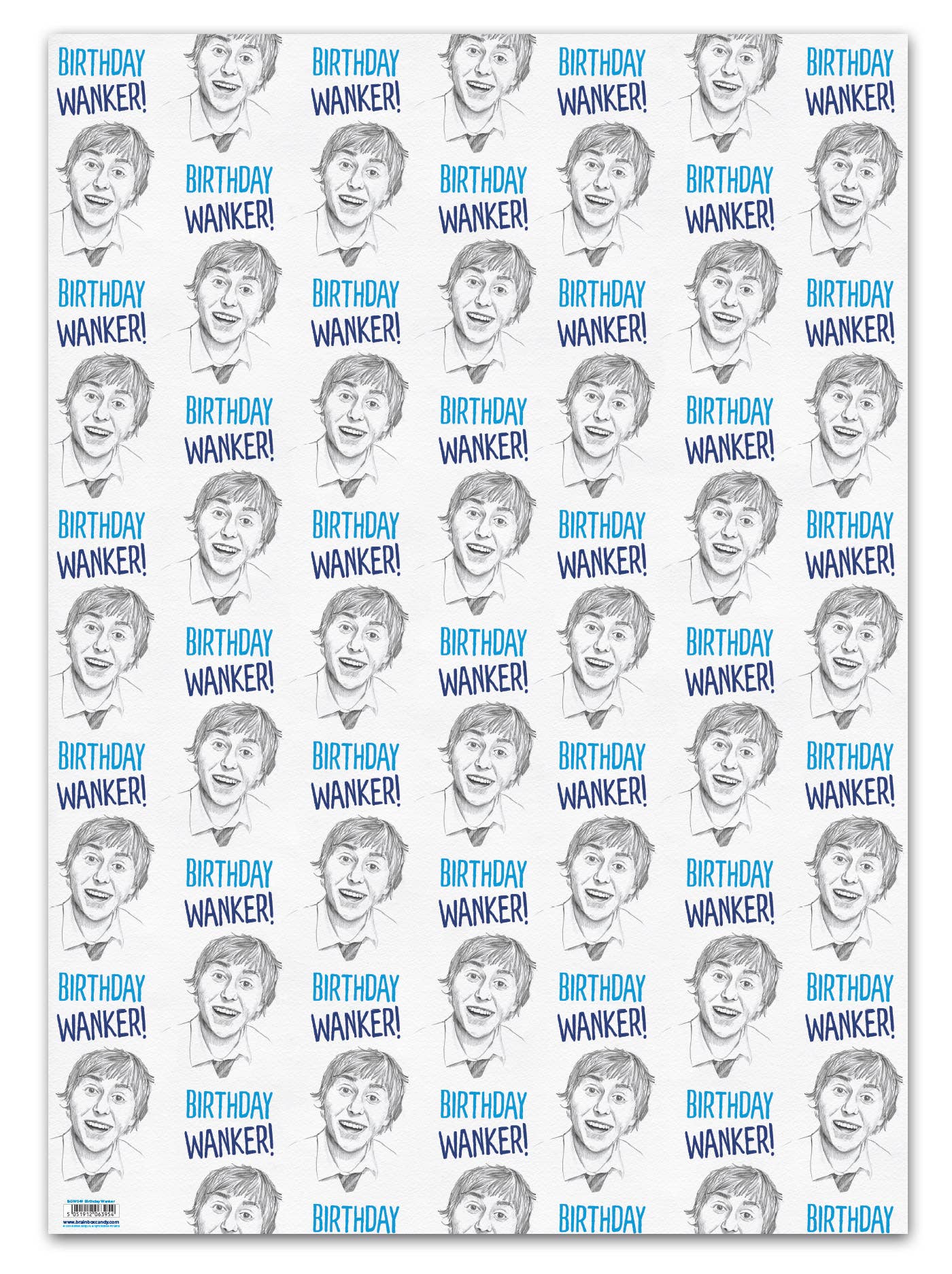 Gift Wrap Birthday Wanker **Pack of 2 Sheets Folded**