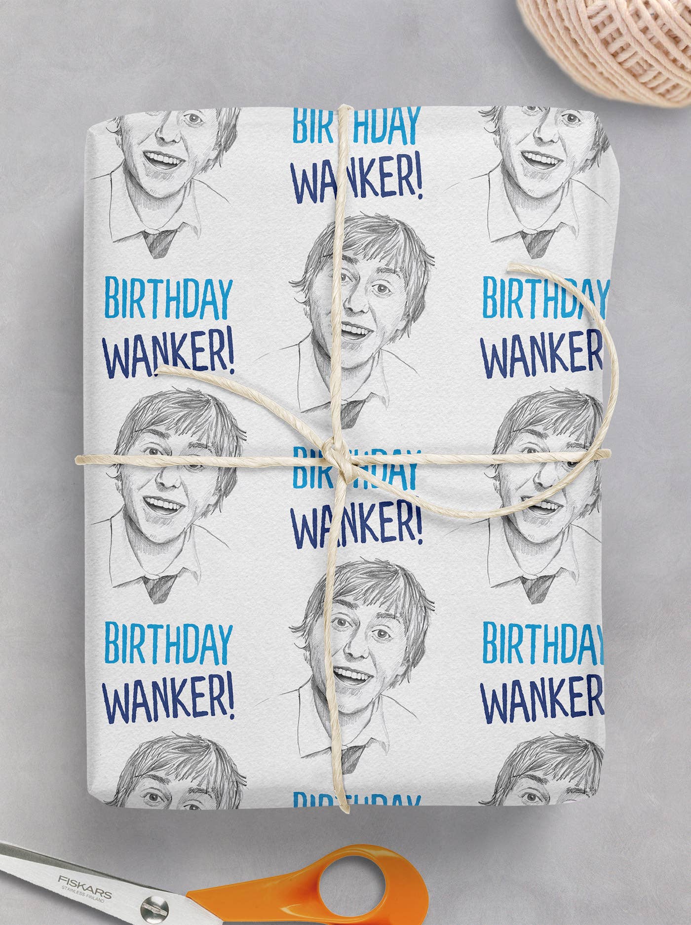 Gift Wrap Birthday Wanker **Pack of 2 Sheets Folded**